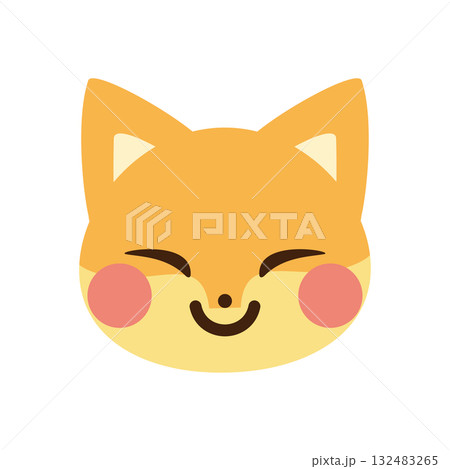 笑顔の狐のベクターイラスト 132483265