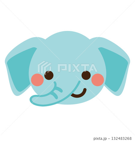 かわいいゾウさんの顔のベクターイラスト 132483268