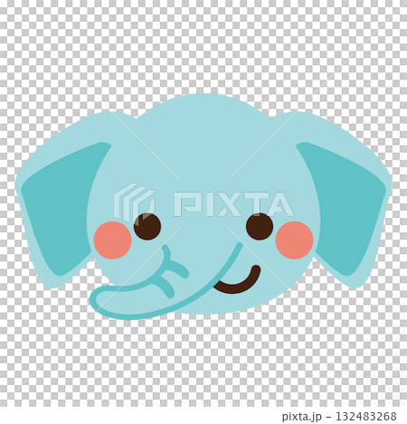 かわいいゾウさんの顔のベクターイラスト 132483268