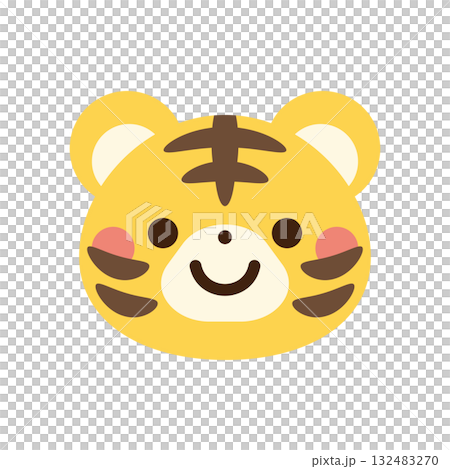 可愛的虎臉向量插圖 可愛的虎臉向量插圖 132483270
