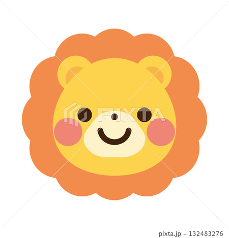 かわいいライオンの顔のベクターイラスト かわいいライオンの顔のベクターイラスト 132483276