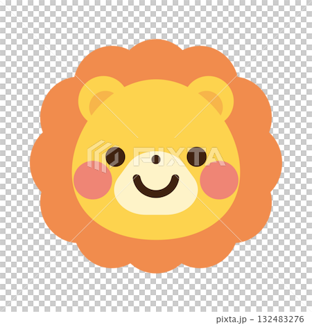 かわいいライオンの顔のベクターイラスト かわいいライオンの顔のベクターイラスト 132483276