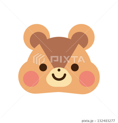 かわいいリスの顔のベクターイラスト かわいいリスの顔のベクターイラスト 132483277