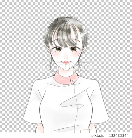 接待處一位面帶微笑的護士的插圖 接待處一位面帶微笑的護士的插圖 132483344