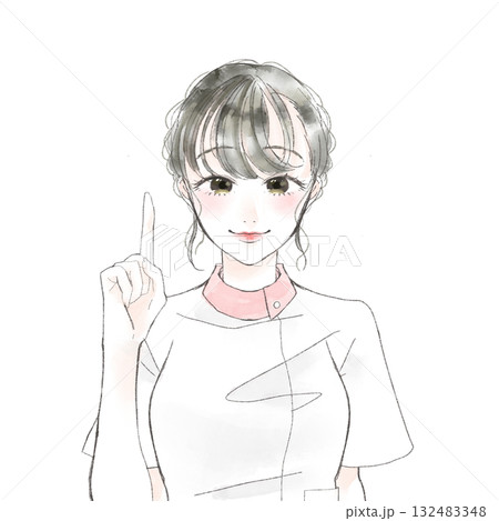指差し案内する看護師さんのイラスト 132483348