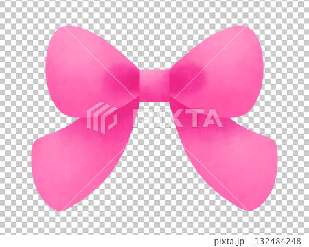 Cute pink ribbon illustration 132484248