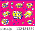 レトロポップ＆コミック風吹き出しセット｜カラフルで元気なデザイン素材 132484889