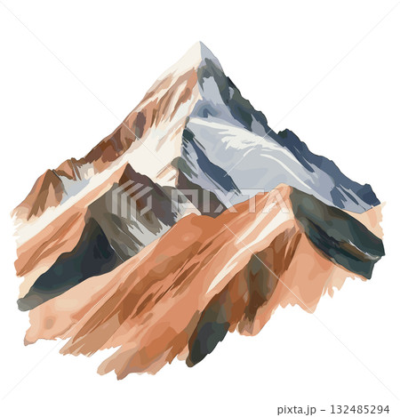 Aconcagua. Aconcagua hand drawn watercolor illustration 132485294