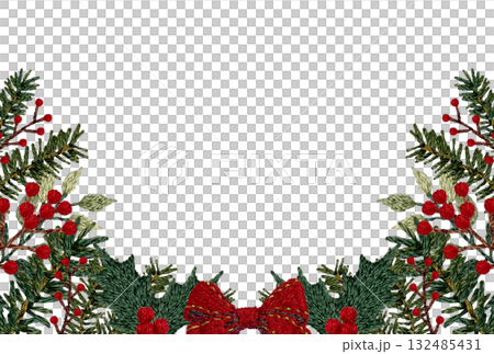 【クリスマス枠】手刺繍イラスト素材 132485431