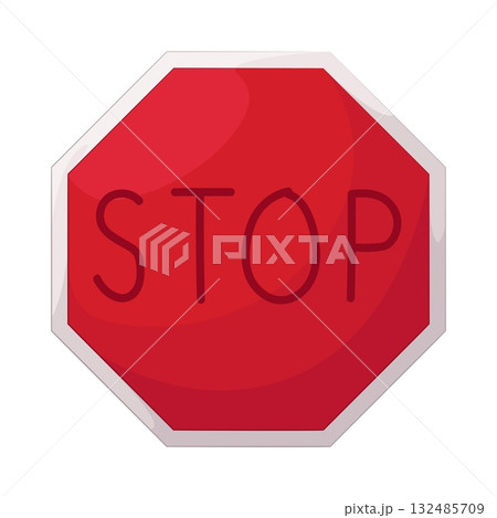 Illustration of stop sign 132485709