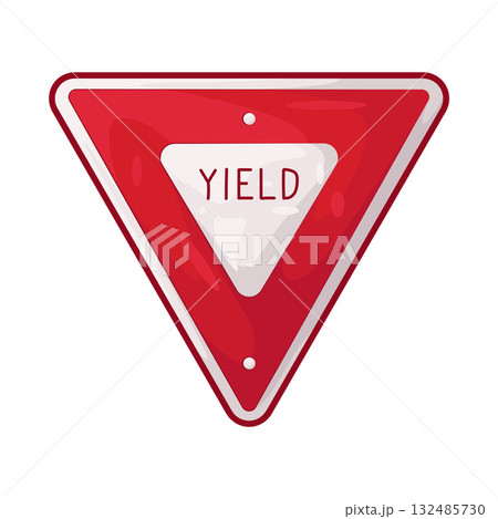 Illustration of yield sign Illustration of yield sign 132485730