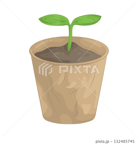 Illustration of plant pot 132485745