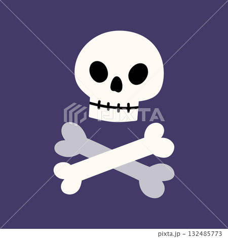 Cute Halloween skull and crossbones Cute Halloween skull and crossbones 132485773