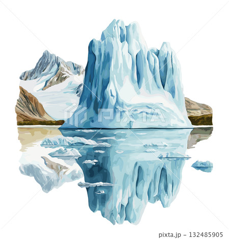 El Calafate. El Calafate hand drawn watercolor illustration 132485905