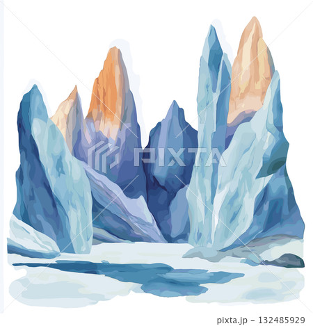 Glacier National Park. Glacier National Park hand drawn watercolor illustration Glacier National Park. Glacier National Park hand drawn watercolor illustration 132485929