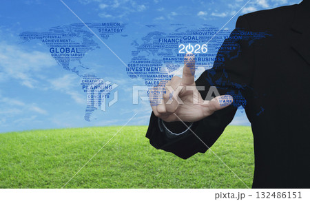 Happy new year 2026 global business start up concept, Elements of this image furnished by NASA 132486151