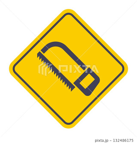 Black hacksaw icon. Black hacksaw icon. 132486175