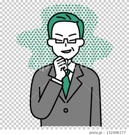 悪巧みをする中年のスーツの男性 悪巧みをする中年のスーツの男性 132486177