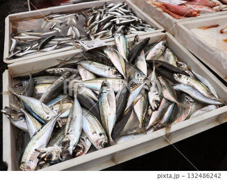The market for marine fish. Street market. Sale of fresh fish. Seafood. Healthy diet. Fresh food The market for marine fish. Street market. Sale of fresh fish. Seafood. Healthy diet. Fresh food 132486242