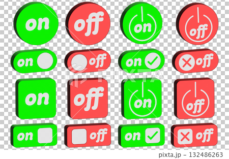 3D 簡約小寫字母 ON/OFF 開關 綠色/紅色 132486263