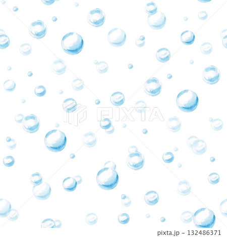 Seamless bubble pattern. Watercolor illustration of translucent water bubbles for children's rooms, pools, play areas, and for printing on clothing and fabric. Seamless bubble pattern. Watercolor illustration of translucent water bubbles for children's rooms, pools, play areas, and for printing on clothing and fabric. 132486371