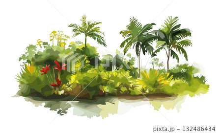 Jodensavanne. Jodensavanne hand drawn watercolor illustration Jodensavanne. Jodensavanne hand drawn watercolor illustration 132486434