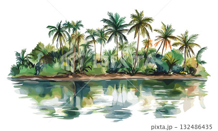 Jodensavanne. Jodensavanne hand drawn watercolor illustration Jodensavanne. Jodensavanne hand drawn watercolor illustration 132486435