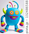 Funny multicolored monster, troll or goblin on white background 132486588