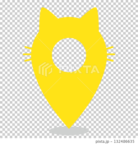 マップピン　猫　イラスト素材 132486635