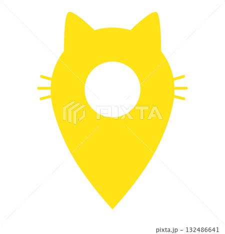 マップピン 猫 イラスト素材 マップピン 猫 イラスト素材 132486641