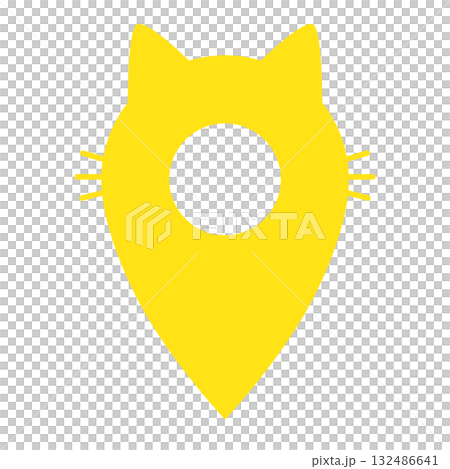 マップピン 猫 イラスト素材 マップピン 猫 イラスト素材 132486641
