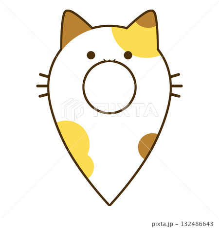 マップピン 三毛猫 イラスト素材 マップピン 三毛猫 イラスト素材 132486643