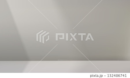 Empty bright room with window light. Realistic showcase Empty bright room with window light. Realistic showcase 132486741