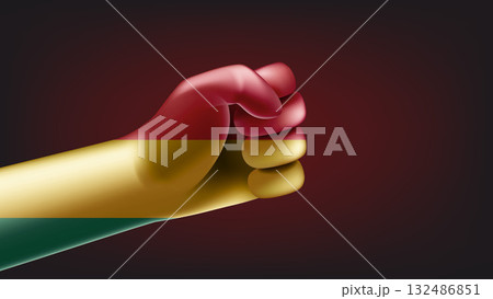 Fist with flag of bolivia. 3d vector illustration Fist with flag of bolivia. 3d vector illustration 132486851