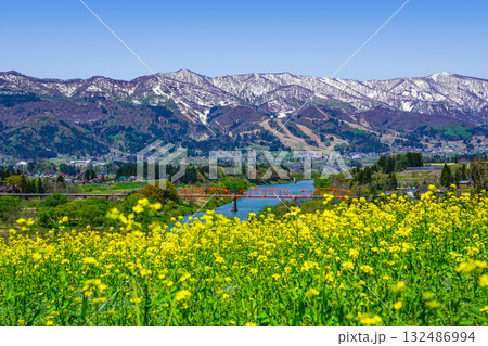 菜の花公園（飯山市）からの眺め 132486994
