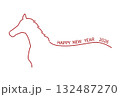 馬の背と文字　2026年賀 132487270