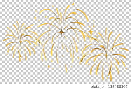 Watercolor illustration of Golden Fireworks 132488505