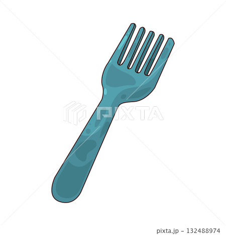 illustration of Plastic Fork 132488974