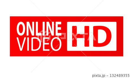 ONLINE VIDEO HD. A button, icon, or sign for a website, application, and creative design 132489355