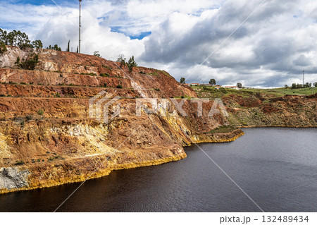 The abandoned Mine in Minas de Sao Domingos Village in Alentejo Portugal. 132489434