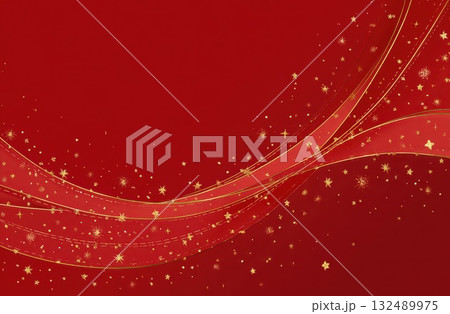 Red background with golden stars 132489975
