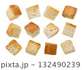Set of croutons close-up on a white background. Isolated 132490239