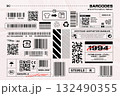 Barcodes and Information Labels Vector Set 132490355