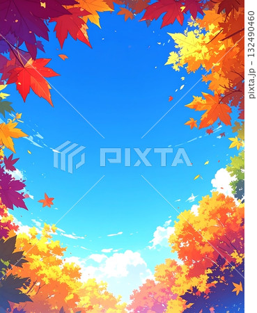 紅葉　秋　背景素材 132490460