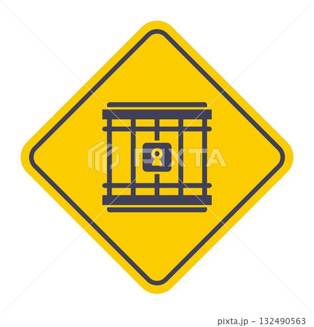 Iron bars icon. Prison for prisoners. Iron bars icon. Prison for prisoners. 132490563