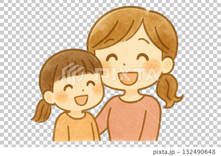 [家庭]媽媽和女兒的插圖 132490648