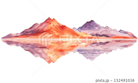 Salar de Uyuni. Salar de Uyuni hand drawn watercolor illustration Salar de Uyuni. Salar de Uyuni hand drawn watercolor illustration 132491016