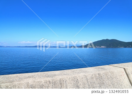 雲仙市小浜の海岸からの眺め 雲仙市小浜の海岸からの眺め 132491055