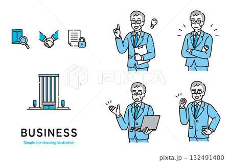 ビジネスマン ポーズセット ビジネスマン ポーズセット 132491400