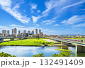 多摩川・武蔵小杉の都市風景【神奈川県・川崎市】 多摩川・武蔵小杉の都市風景【神奈川県・川崎市】 132491409